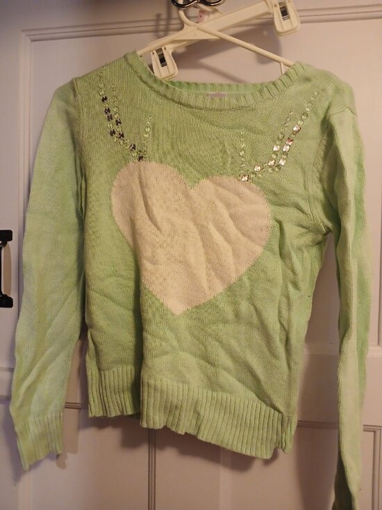 Cat & Jack Other - Cat & Jack L 10/12 Girls Mint Green Heart Sweater